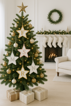 Load image into Gallery viewer, Initial Star Gold & White Bauble Christmas Decoration