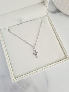 Diamante Cross Necklace - theprintedloveco