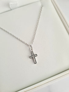 Diamante Cross Necklace - theprintedloveco