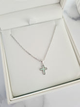 Load image into Gallery viewer, White Opal Small Cross Necklace