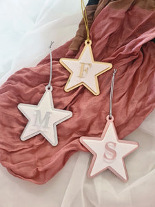 Initial Star Bauble Christmas Decoration