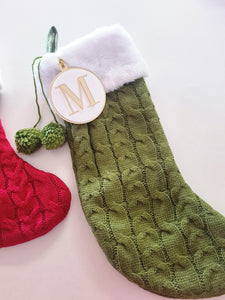 Initial Round Bauble Santa Stocking
