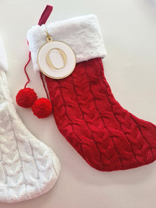 Initial Round Bauble Santa Stocking