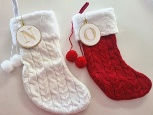 Initial Round Bauble Santa Stocking