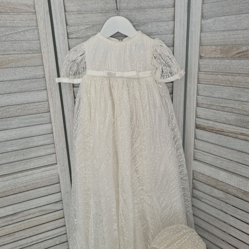 Mila with a bow - 4 Piece Christening/Baptism Gown.