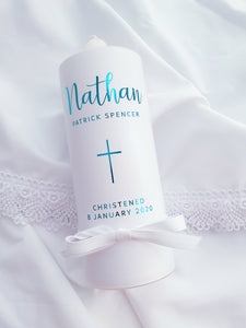 "Nathan" Baptism Christening Candle - theprintedloveco