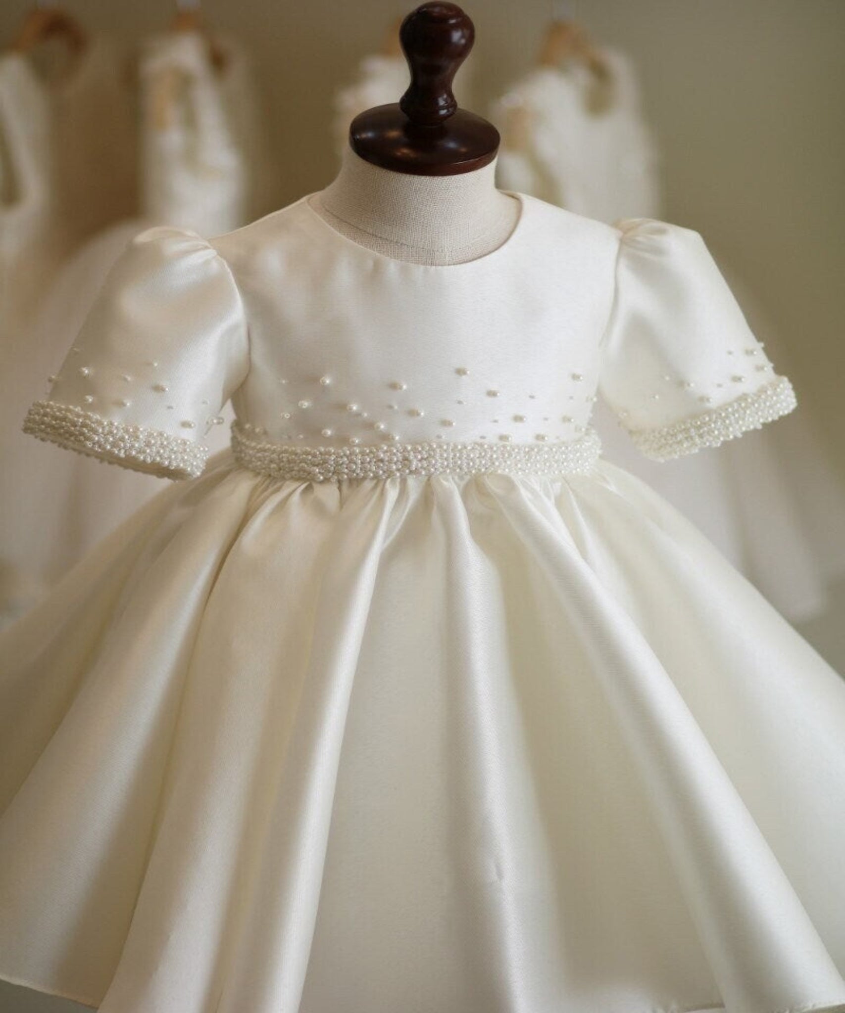 satin christening dress Ashley Christening Gown