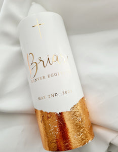 "Briar" Baptism Christening Candle.