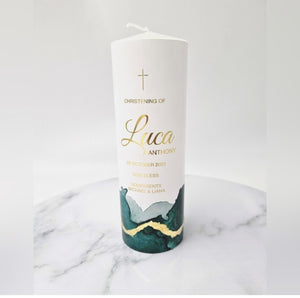 "Luca" Baptism Christening Candle.