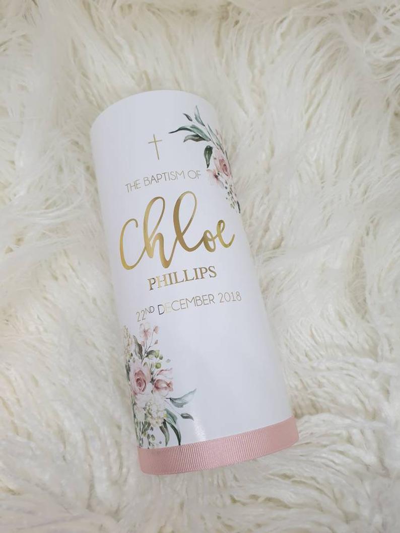 Personalised Baptism Christening Candle