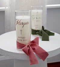 Load image into Gallery viewer, &quot;Harper&quot; Glass Baptism Christening Candle.