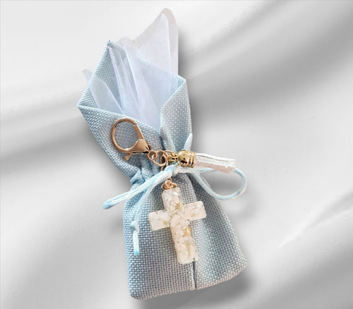 Blue Hessian Bag Bombonniere.