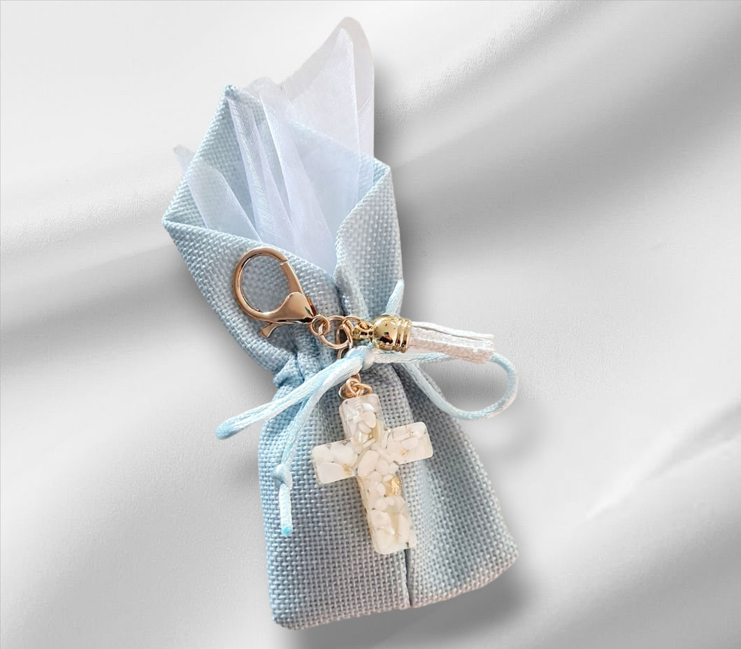 Blue Hessian Bag Bombonniere.