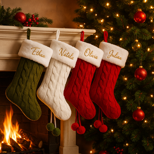 Personalised Green Santa Stocking
