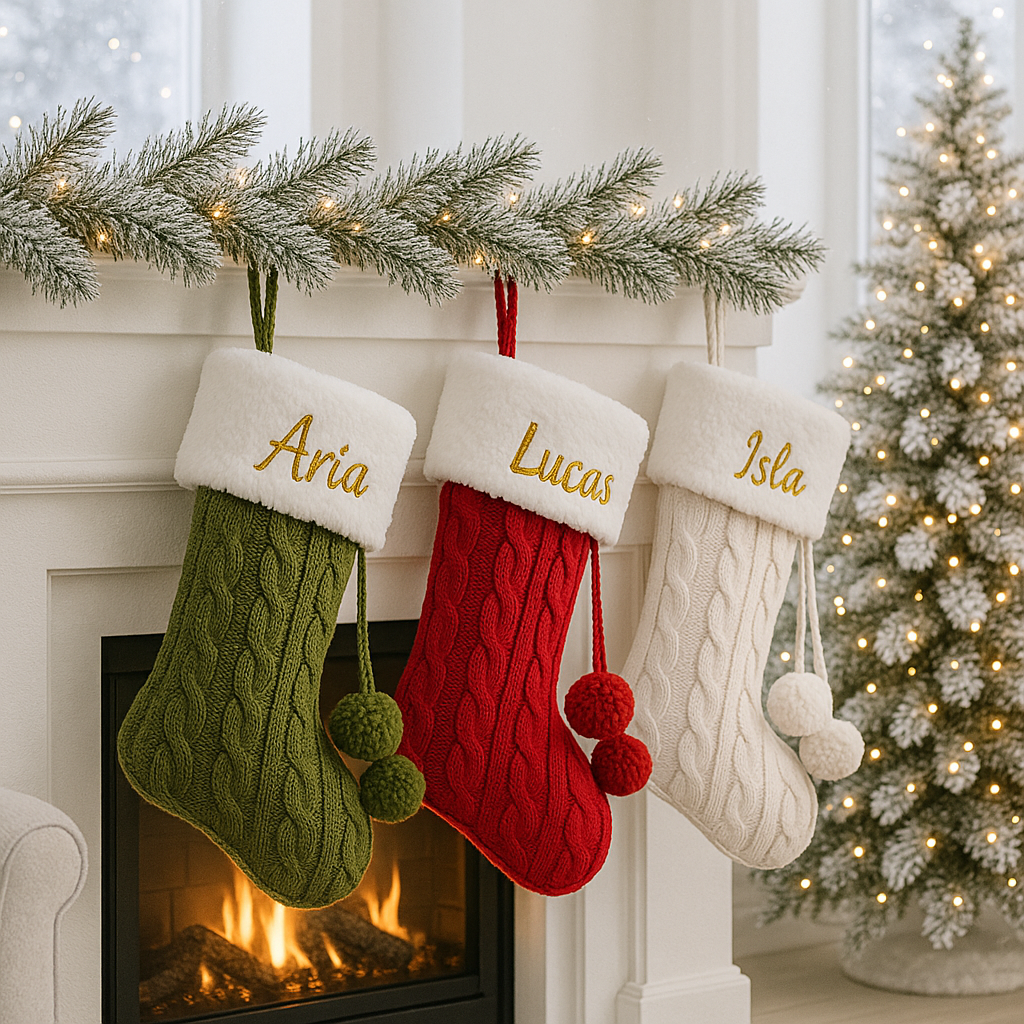 Personalised White Santa Stocking