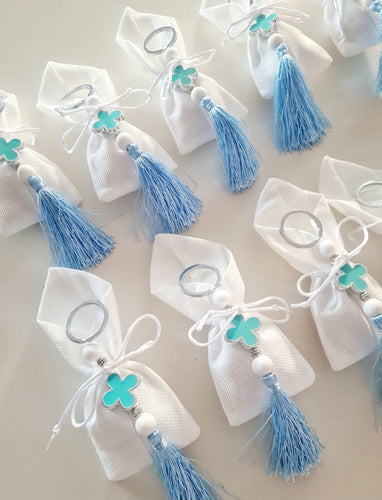 Blue cross keyring Favour/Bonbonniere.