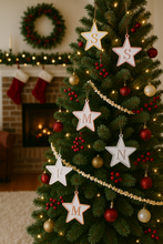 Load image into Gallery viewer, Initial Star Silver &amp; White Bauble Christmas Decoration