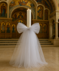 The Tulle Bow Orthodox Candle