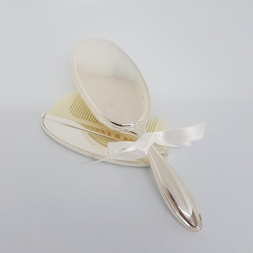 Silver Plated Child Brush & Comb Set - theprintedloveco