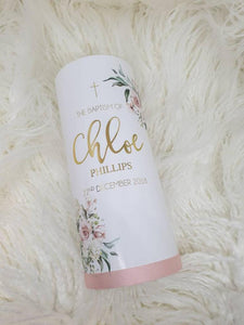 "Chloe" Baptism Christening Candle (Choose your colours)