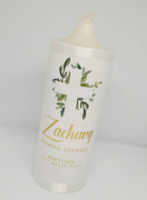 Load image into Gallery viewer, &quot;Zachary&quot; Baptism Christening Candle (Choose your colours)