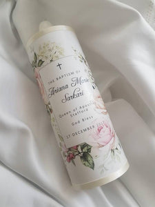 "Ariana" Baptism Christening Candle (Choose your colours)
