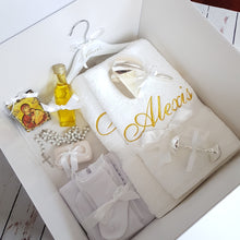 Load image into Gallery viewer, Orthodox Personalised Deluxe Christening Package (Choose your colours &amp; size box)