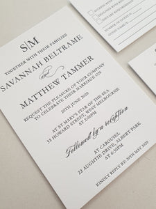 Savannah & Matthew Invitation - Letterpress - theprintedloveco