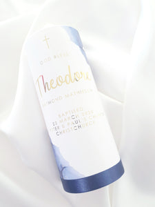 "Theodore" Baptism Christening Candle (Choose your colours)