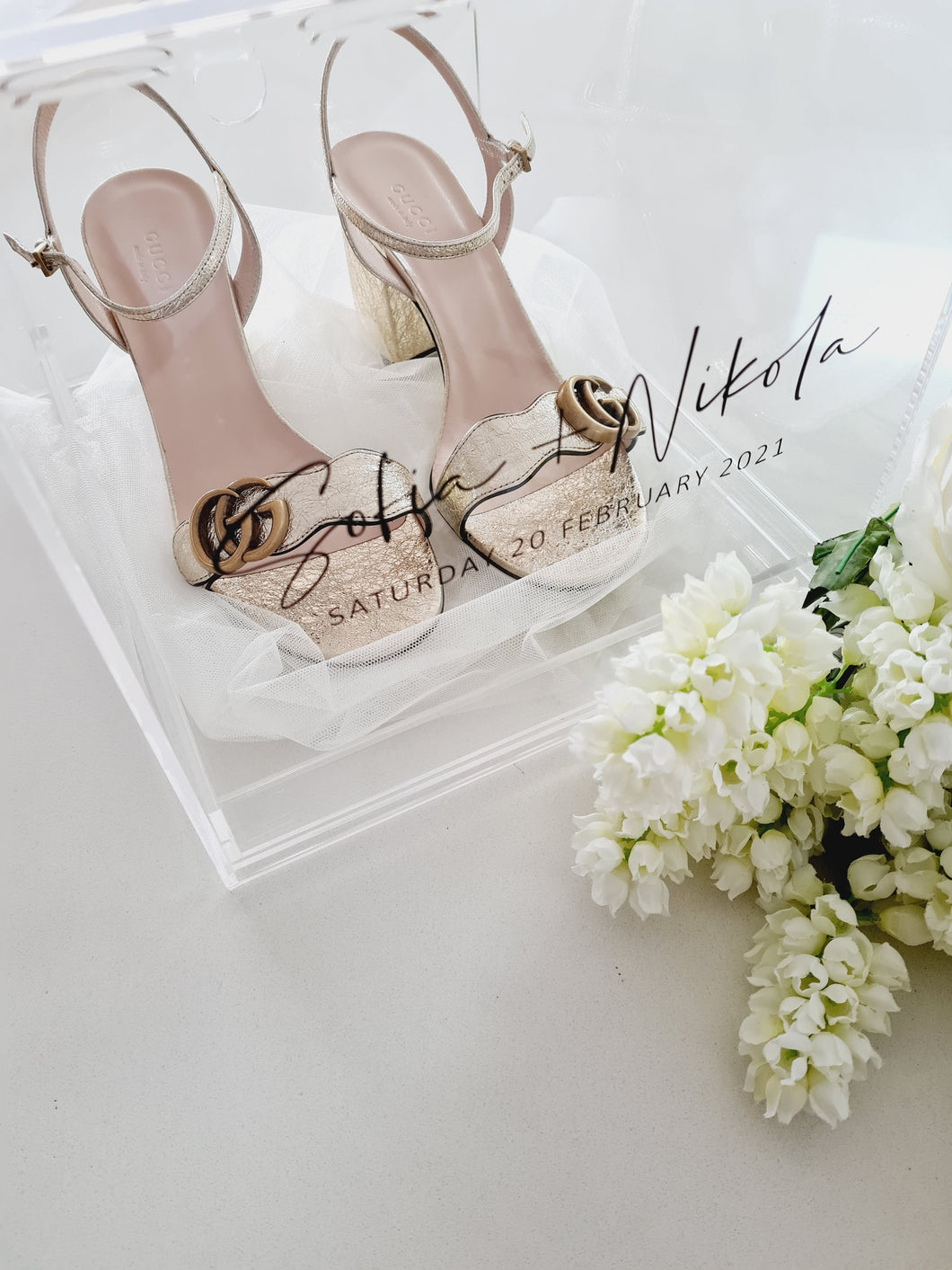Acrylic Wedding Shoe Box - theprintedloveco