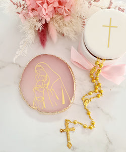 Mary & Jesus Agate Coaster Bomboniere