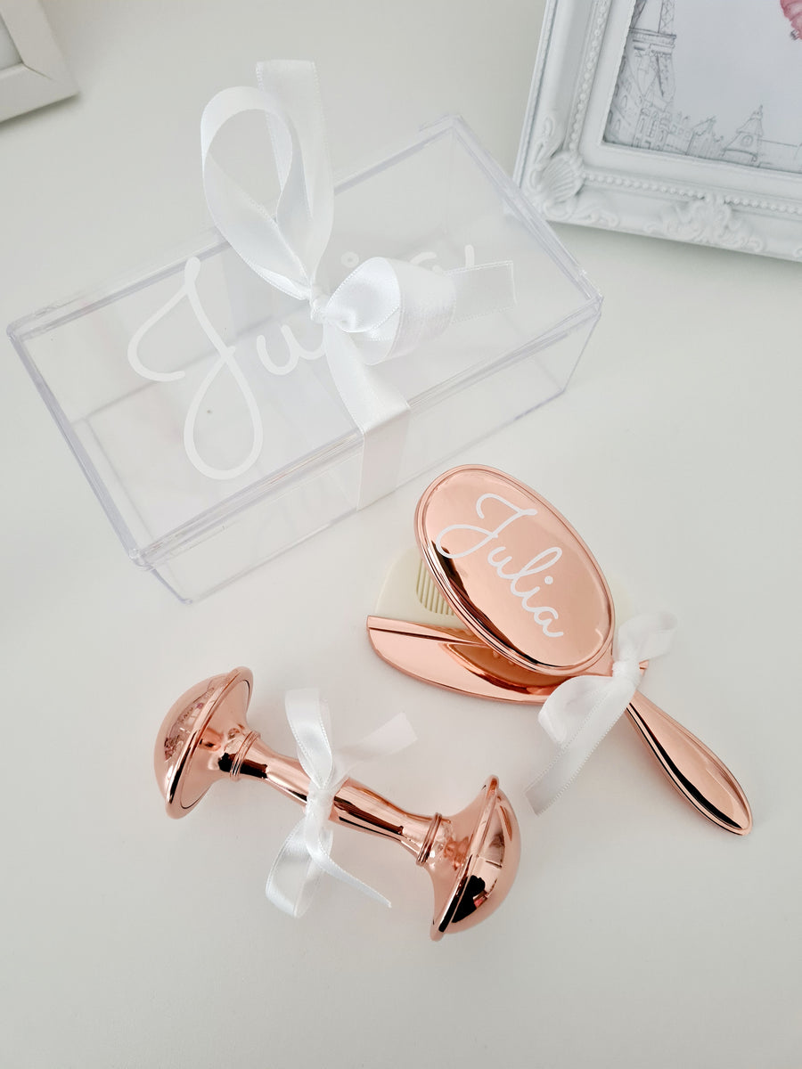 Rose Rattle Rose Gold Plated Baby Rattle – theprintedloveco