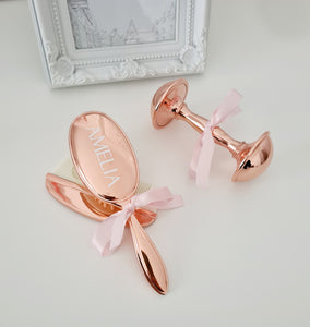 Rose Gold Plated Child Brush & Comb Set