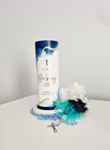 "Bobby" Baptism Christening Candle (Choose your colours)