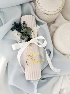 Levi Baptism Christening Candle (Choose your colours)