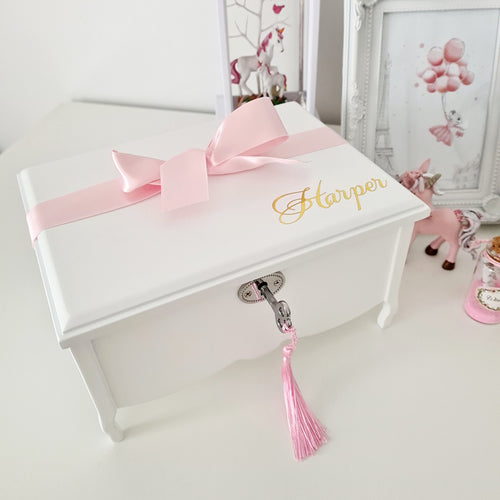 Ballerina Musical Jewellery Box - WHITE - theprintedloveco