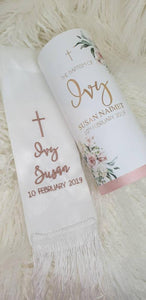 "Chloe" Baptism Christening Candle (Choose your colours)