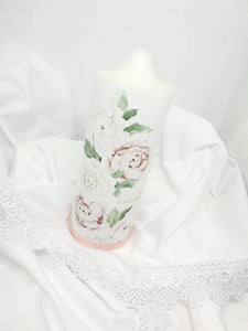 "Ava" Baptism Christening Candle (Choose your colours)