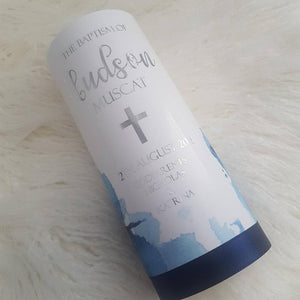 "Nate" Baptism Christening Candle (Choose your colours)