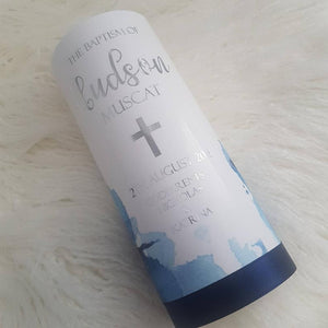 "Nate" Baptism Christening Candle (Choose your colours)
