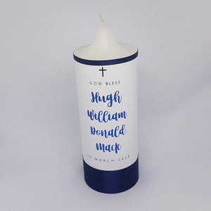 "Anton" Baptism Christening Candle (Choose your colours)