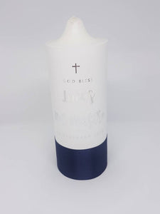 "Anton" Baptism Christening Candle (Choose your colours)