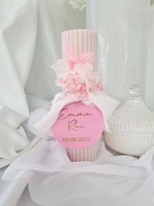 Emma Baptism Christening Candle (Choose your colours) - theprintedloveco