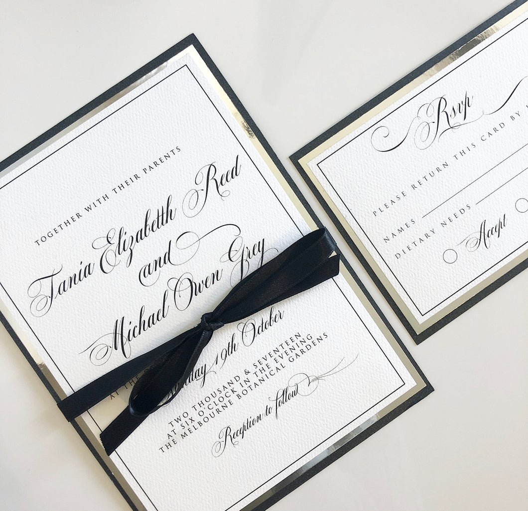 Tania & Michael Invitation - theprintedloveco