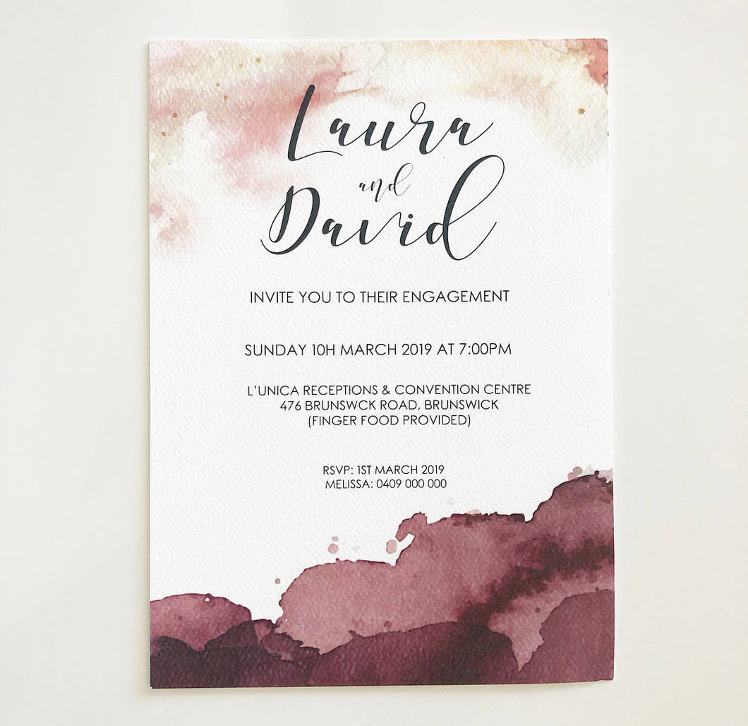 Laura & David Invitation - theprintedloveco