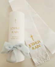 Load image into Gallery viewer, Boys Baptism Candle &amp; Stole Combo