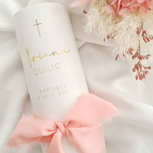 Load image into Gallery viewer, &quot;Ariana Q&quot; Baptism Christening Candle (Choose your colours)