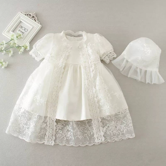 3 Piece Girls Christening/Baptism Dress