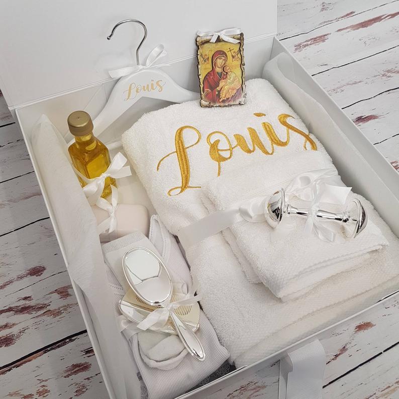 Orthodox Personalised Deluxe Christening Package (Choose your colours & size box)