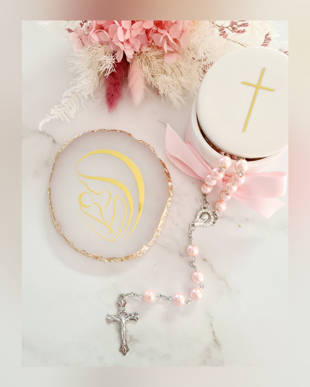 Mother & Child Agate Coaster Bomboniere - theprintedloveco